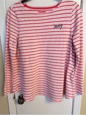 Joules Pink Striped Long Sleeve Tunic Top Sz 8